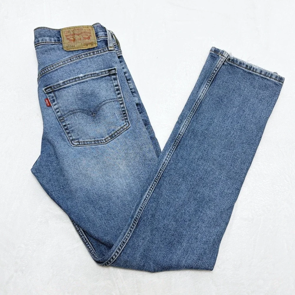 Levi's 65504 Indie Sleaze Skinny Jeans Light Wash Grunge Grunge Revival 32x34